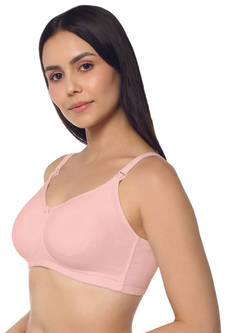 AMANTE BRA-BRA94801 Blush Pink Maternity Non-padded Non-wired Cotton Nursing Bra