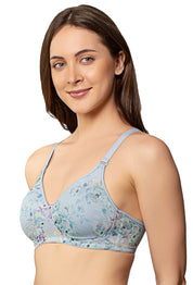 TRIUMPH BRA-110I694 Printed Lightly Padded Non-Wired Detachable Straps Seamless T-Shirt Bra