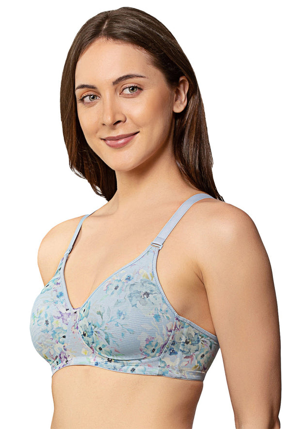 TRIUMPH BRA-110I694 Printed Lightly Padded Non-Wired Detachable Straps Seamless T-Shirt Bra -B5