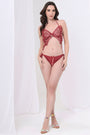 AXTZH 3-Piece Wine Red Fantasy Nightwear Set X2407