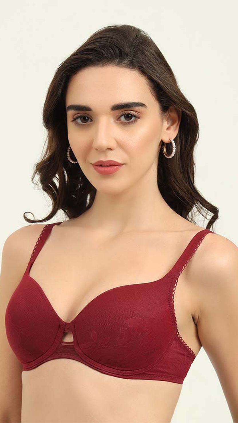 Triumph Scarlet Everyday Underwired Bra with Sheer Floral Cups