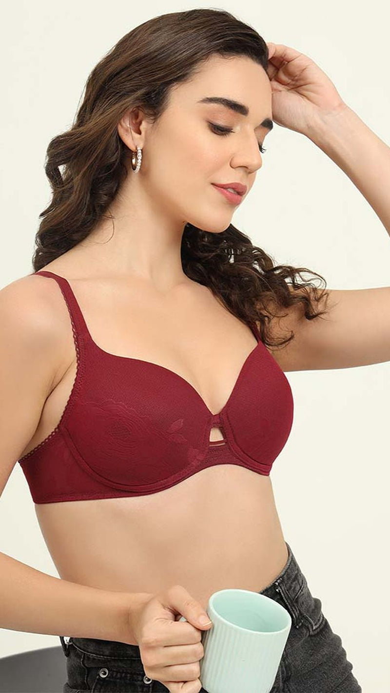 Triumph Scarlet Everyday Underwired Bra with Sheer Floral Cups