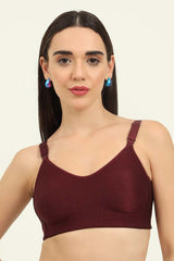SLUUW BRA-SB003 - NON-PADDED NON-WIRED SEAMLESS MINIMIZER BRA -Wine
