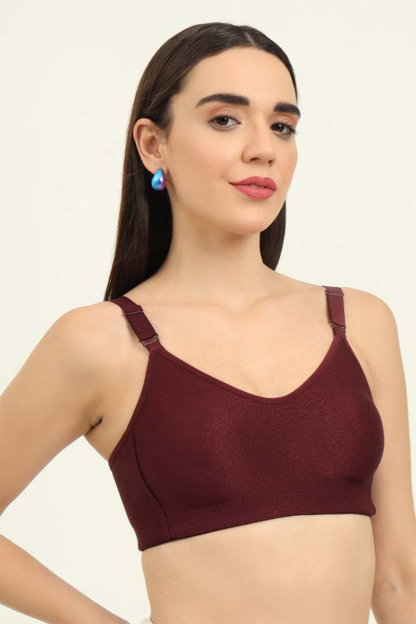 SLUUW BRA-SB003 - NON-PADDED NON-WIRED SEAMLESS MINIMIZER BRA -Wine