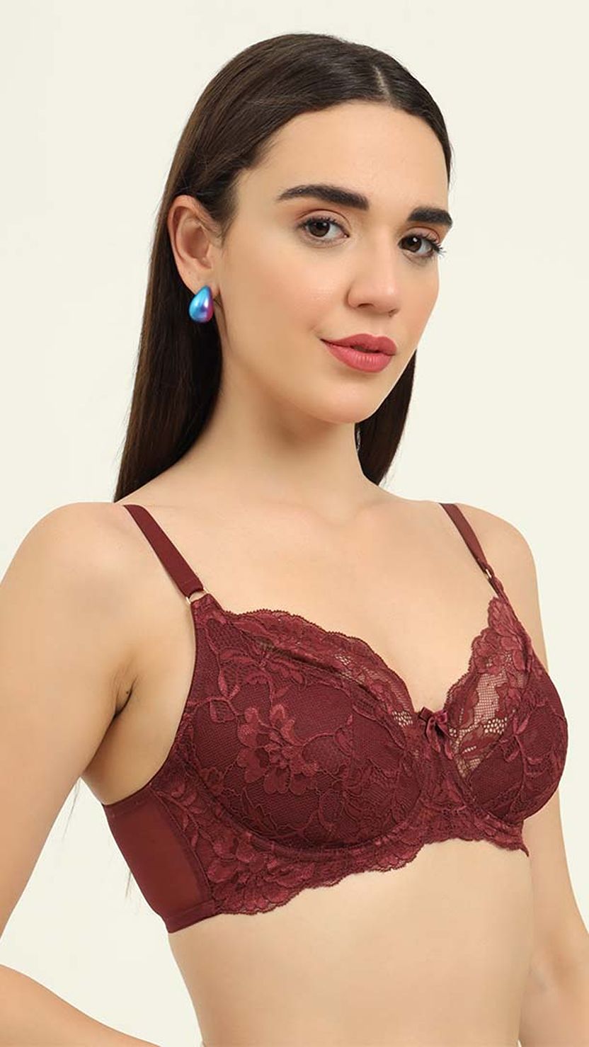 Amante Lace Mesh Wired Lace Bra