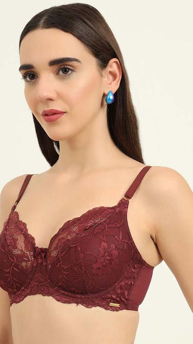 Amante Lace Mesh Wired Lace Bra