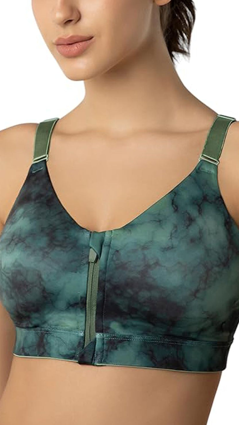 Amante Zip Front Padded Non-Wired Full Coverage Bra