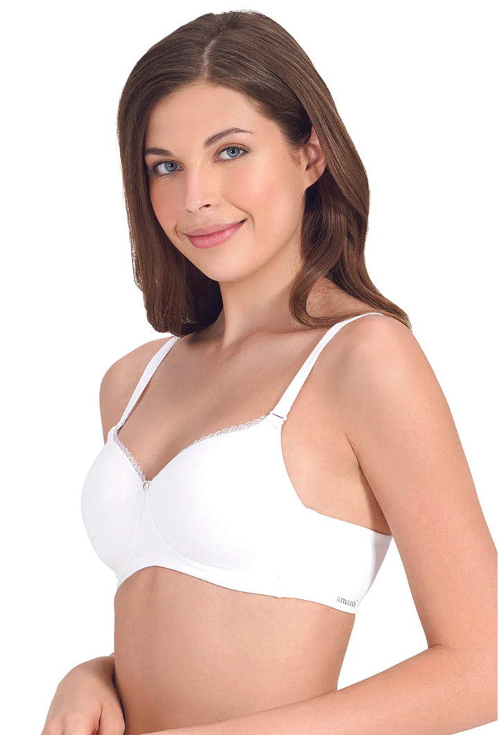 AMANTE BRA-BRA75501 White Essential Padded Wirefree Bra