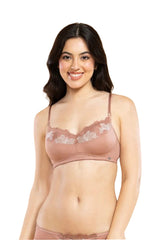 ENAMOR BRA-F144 Nude Rose Luxe Wirefree Balconette Bra - Padded, Medium Coverage