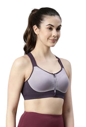 Enamor-SB11 High Impact Sports Bra Padded, Wirefree & Front Zipper