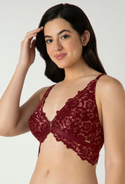 AMANTE BRA-BRA06001 Femme Lace Padded Non-Wired Demi Bra