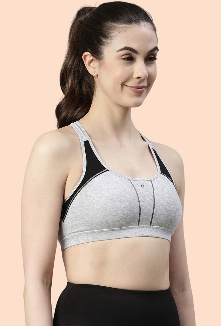 Enamor-SB08 Medium Impact Sports Bra Racer Back, Removable Pads & Wirefree