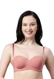 Enamor-F074 Full Figure Strapless Multi-Way Bra - Padded Wired Medium Coverage