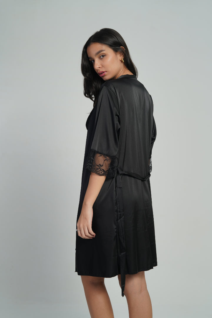 AXTZH Midnight Serenity Nightwear-X9565-BLACK-F11S