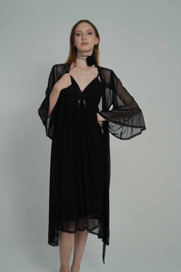 AXTZH Whispered Vows Two-Piece Bridal Set X0204-BLACK-F11N