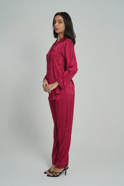 AXTZH 2-Piece Soft Nightwear Pajama Set NW X2215-SCARLET-WC2S