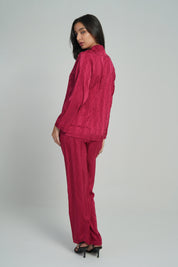 AXTZH 2-Piece Soft Nightwear Pajama Set NW X2215-SCARLET-WC2S