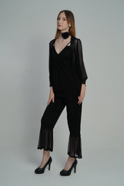 AXTZH Moonlit Charm Nightwear X0269-BLACK-NSL3PMO