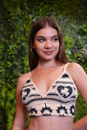 AXTZH Savvyy Elegant Summer Crochet Beachwear Top with Unique Patterned Design and Comfortable Fit X0169-OCEAN-BW1PBL