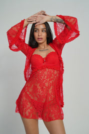 AXTZH Lacy Dreamy Nightwear Set NW X0825-RED-F11N