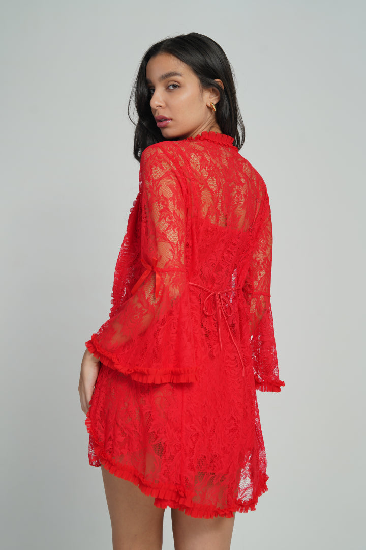 AXTZH Lacy Dreamy Nightwear Set NW X0825-RED-F11N