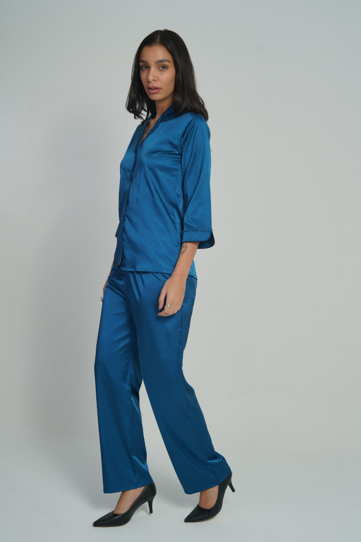 ANGELS Satin Nightwear Set FASGHION NW AG1118-TEAL-C2S