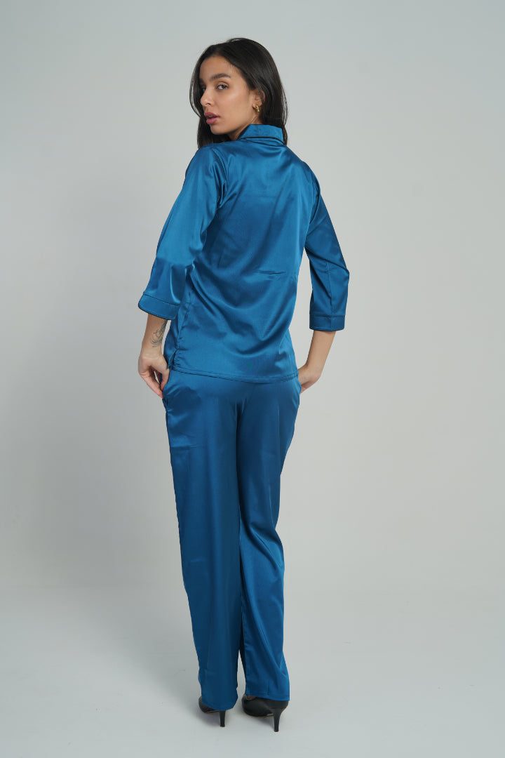 ANGELS Satin Nightwear Set FASGHION NW AG1118-TEAL-C2S