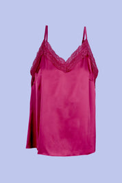 AXTZH Chic 2-Piece Nightwear Set with Strappy Top and Sheer Shorts for Effortless Elegance X2152-ROUGE-A4S