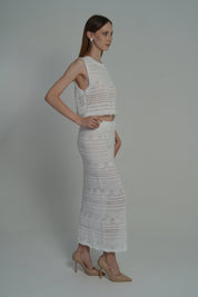 AXTZH 2-Piece Crochet BEACH WEAR X2435-WHITE-BW2PF