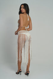 AXTZH Crochet Fringe 2-Piece BEACH WEAR X0381-IVORY-BW2PF