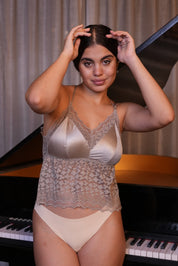 AXTZH Lace Bralette for Women Featuring Elegant Sheer Floral Overlay and Soft Support X3154-FF-CN124