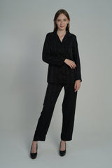 AXTZH 2-Piece Soft Nightwear Pajama Set NW X2215-BLACK-WC2S