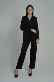 AXTZH 2-Piece Soft Nightwear Pajama Set NW X2215-BLACK-WC2S