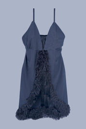 AXTZH Luxury Nightwear for Women with Sensual Fit and Intricate Edge Finishes X2424-BLACK-F1L