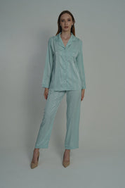 AXTZH 2-Piece Soft Nightwear Pajama Set NW X2215-TGREEN-WC2S