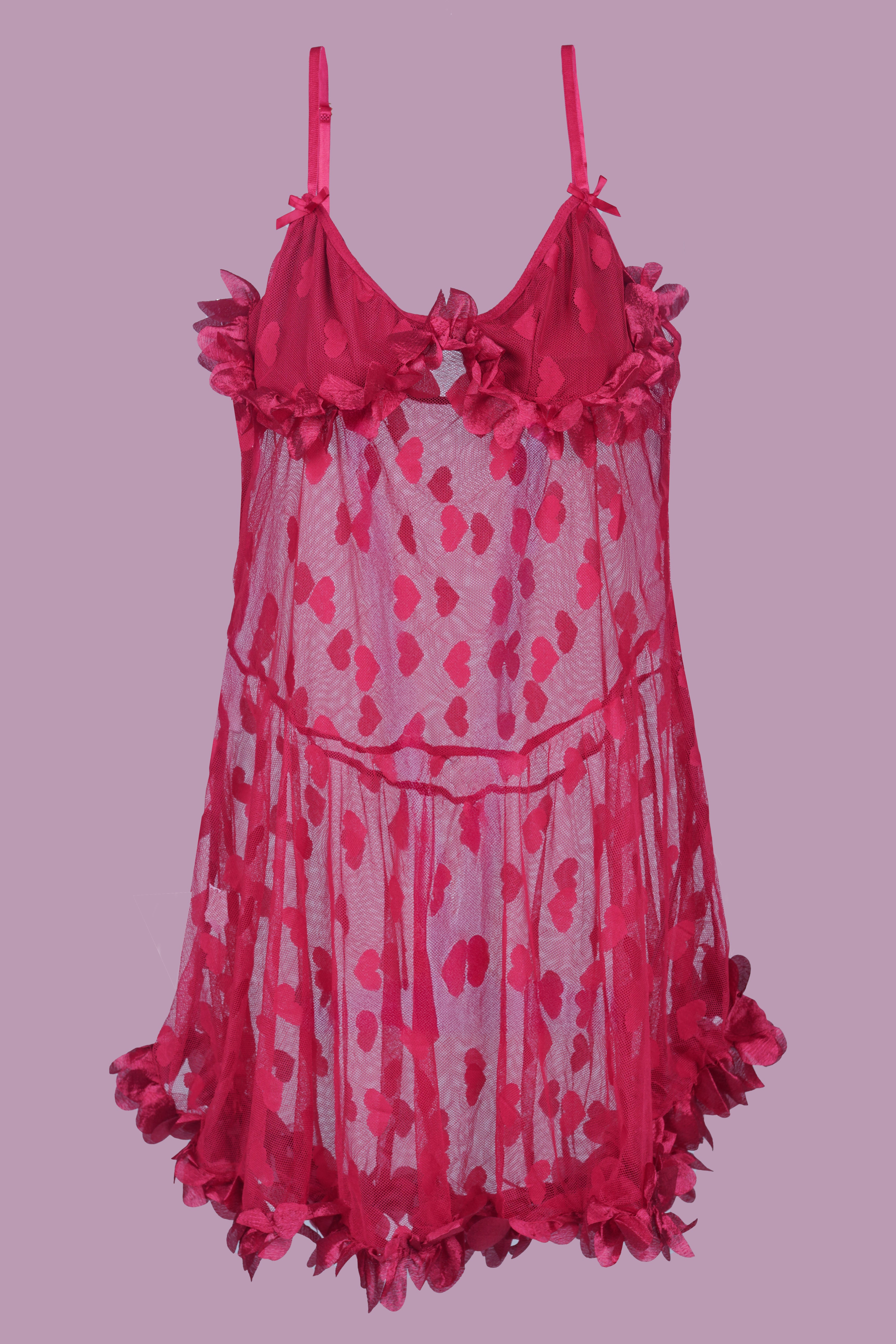 AXTZH 1-piece sexy nightwear X0333-SCARLET-F1N