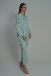 AXTZH 2-Piece Soft Nightwear Pajama Set NW X2215-TGREEN-WC2S