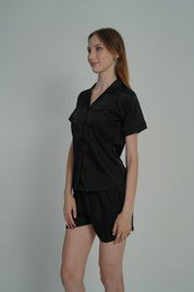 ANGELS Satin Boxer Nightwear Set FASHION NW AG2214-BLACK-A2S