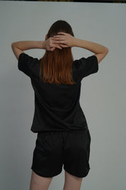 ANGELS Satin Boxer Nightwear Set FASHION NW AG2214-BLACK-A2S