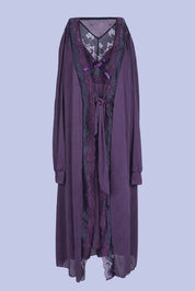 AXTZH  Elegant Two-Piece Long Nightwear Set for Women X3221-PLUM-F11M