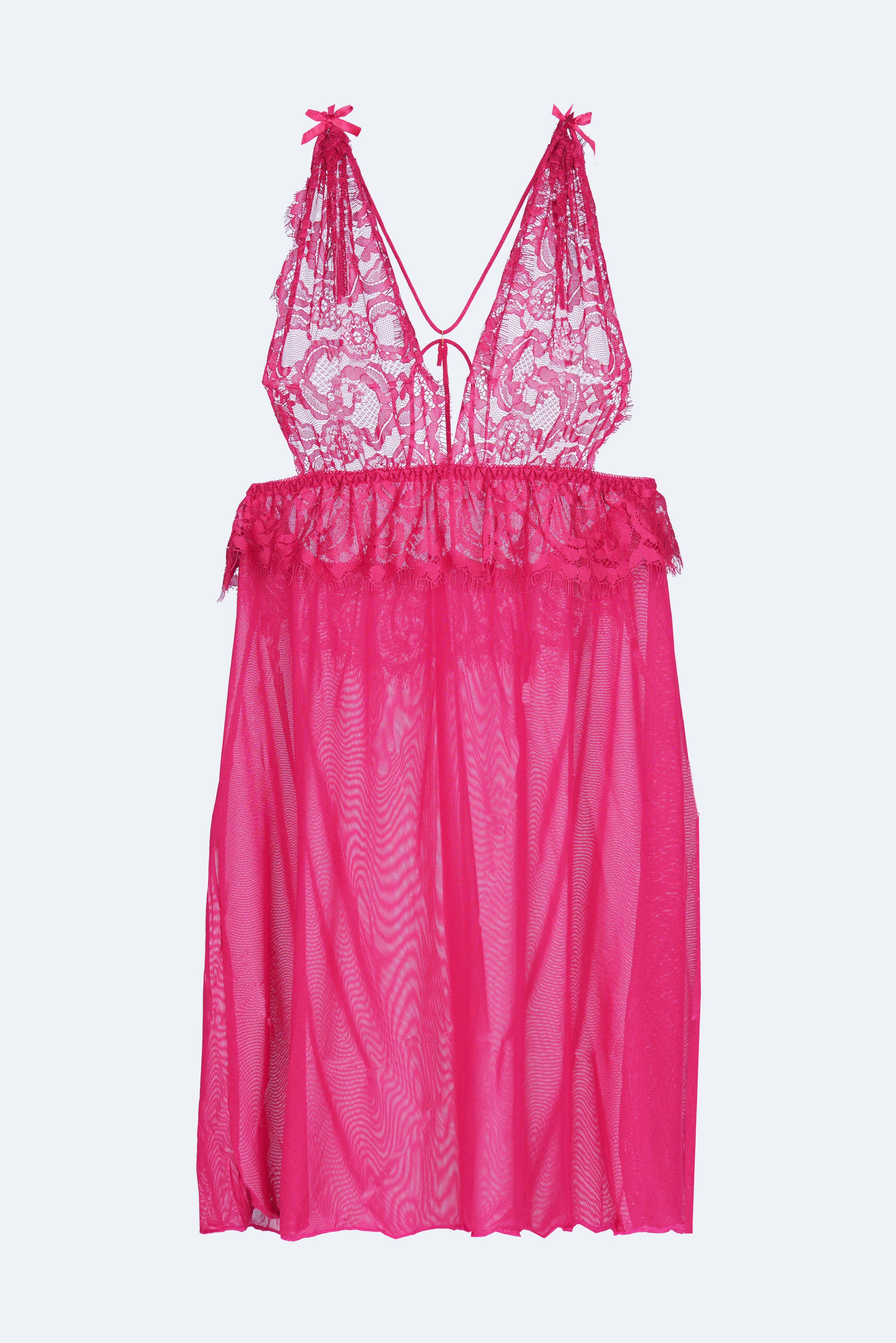 AXTZH Women’s 2 Piece Nightwear Set with Sheer Robe and Slip Dress X8806-SCARLET-F11N