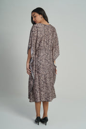 ANGELS FASHION  Fierce Flow Nightwear Dress with Relaxed Fit and Sensual V-Neckline-AG0795-LEOPR-F8S