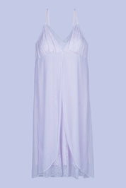 AXTZH Two-Piece Nightwear Set for Women with Elegant Robe and Inner Slip Dress X0260-LILAC-F12N
