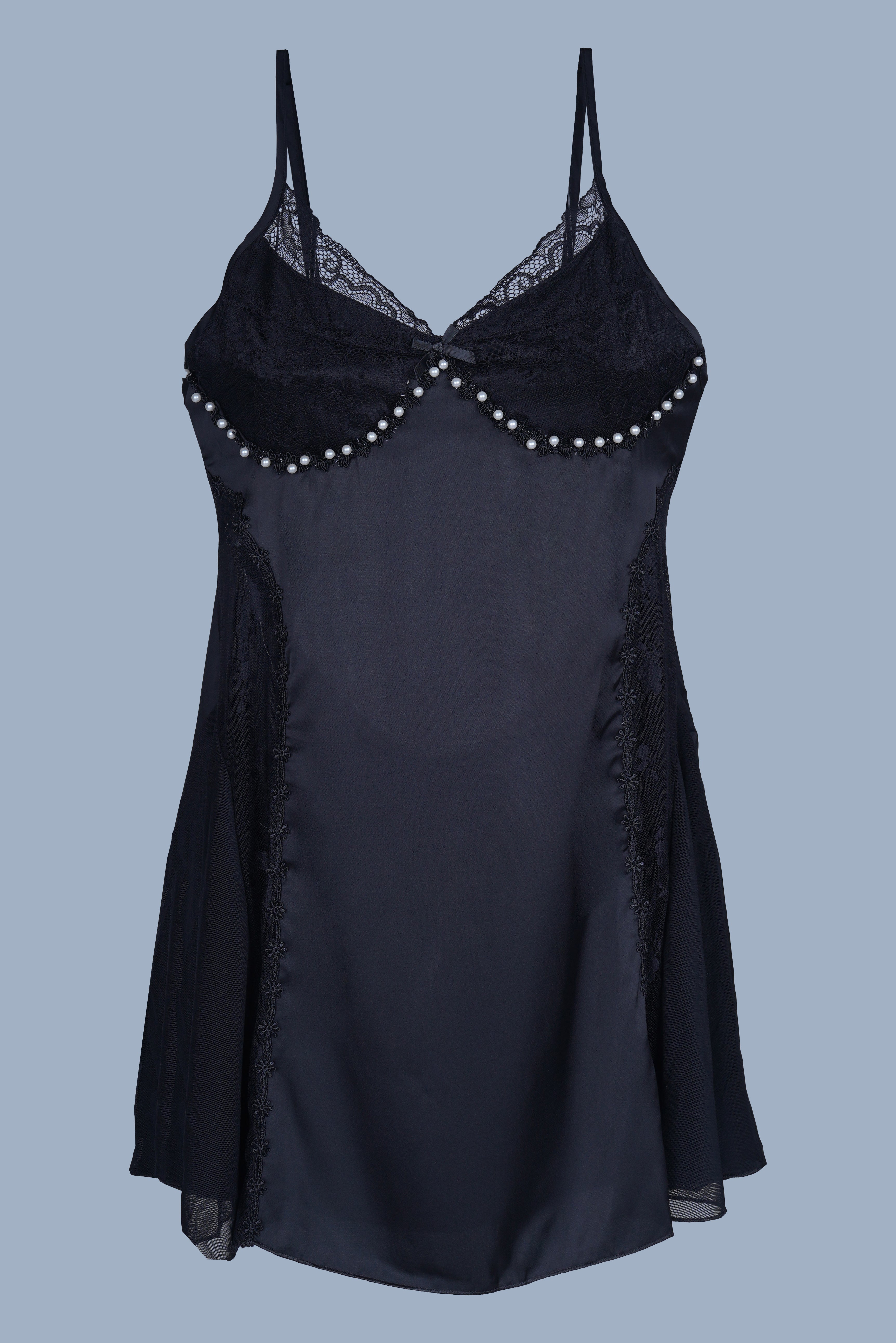 AXTZH Women’s Luxury Nightwear Set with Adjustable Robe and Soft Satin Inner Dress X0931-BLACK-F11S