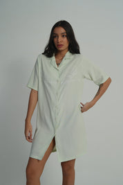 AXTZH Single-piece Shirt Style Nightwear X2218-MINT-G1C