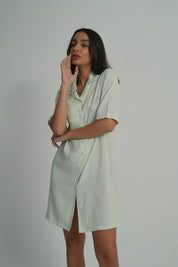 AXTZH Single-piece Shirt Style Nightwear X2218-MINT-G1C