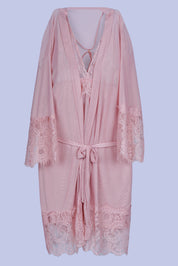 AXTZH Women’s 2 Piece Nightwear Set with Sheer Robe and Slip Dress X8806-APRICOT-F11N