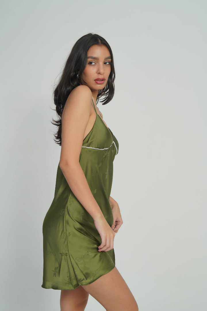 AXTZH Midnight Petal One-Piece-X5024-OLIVE-F1S