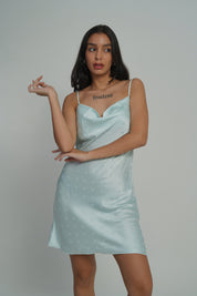 AXTZH Satin Heart Print Nightdress NIGHTWEAR X0301-MINT-F1S