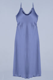 AXTZH Women’s Two-Piece Nightwear Set with Elegant Satin Slip and Sheer Lace Robe X9701-SLATE-F22S